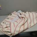 DriftAway Farmhouse Linen Blend Blackout Curtains 96 Inches Long for Bedroom Vertical Striped Printed Linen Curtains Thermal Insulated Lined Treatments for Living Room 2 Panels W52 x L96 Red