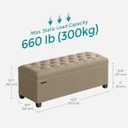 SONGMICS Storage Ottoman Bench, Foot Rest with Legs, 15.7 x 43.3 x 15.7 Inches, End of Bed Bench, Storage Chest, Load up to 660 lb, for Living Room, Bedroom, Entryway, Camel Brown ULSF088R01