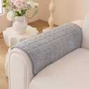 Velvet Sofa Covers Washable, Plush Warm Couch Cover for Single Seater Sofa, Funny Fuzzy Couch Covers for Pets&Kids, Non-Slip Sectional Sofa Cover(1PC, Light Grey, 27.6"27.6", Single Seater)