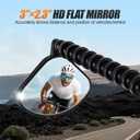 Enhon Upgraded 360 Adjustable Bike Helmet Mirror with Rear Reflector Lightweight Flat Rearview Mirror Fits Vented Helmets for MTB, Road & Long Distance Cycling Safety - Helmet NOT Included