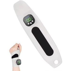 Rechargeable Adjustable Electric Wrist Massager,Ambidextrous Portable Cordless Hand Heating Pad,Wearable Massager for Both Left & Right Hand with 8 Modes 30 Intensity Levels,Gifts for Mom Dad