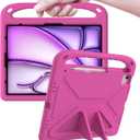 ATOOZ Kids Case for iPad air 13 inch 2024 2025 2026 (M2 M3 M4) / iPad Pro 13 inch (M4 M5), Cover with Shockproof Handle Stand for iPad Pro 13 7th /8th Gen 13" Tablet (Rose)