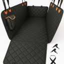 Dog Car Seat Cover for Back Seat  Waterproof Nonslip Hammock with Dog Seat Belt, Universal Fit Pet Seat Protector for Cars, SUVs, Trucks, Durable, Easy Install, Machine Washable (Standard (54" W x 58" L), Orange)