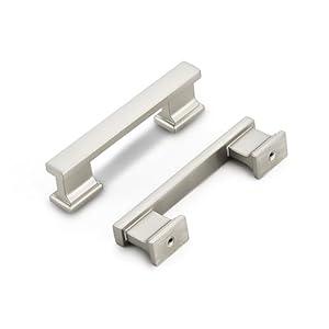 GOFFIDECO 10 Pack 4 Inch Length|3 Inch(76mm) Hole Center Brushed Satin Nickel Kitchen Cabinet Handles, Cabinet Pulls Kitchen Cabinet Hardware, Cupboard Pulls, Drawer Handles