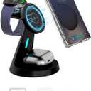 for Samsung Galaxy S25Ultra Dedicated Magnetic Charging Kit3 in 1 Charging Station Compatible with MagSafe Samsung Charger for Watch Charger Stand for Galaxy Watch Ultra 8 7, for Buds