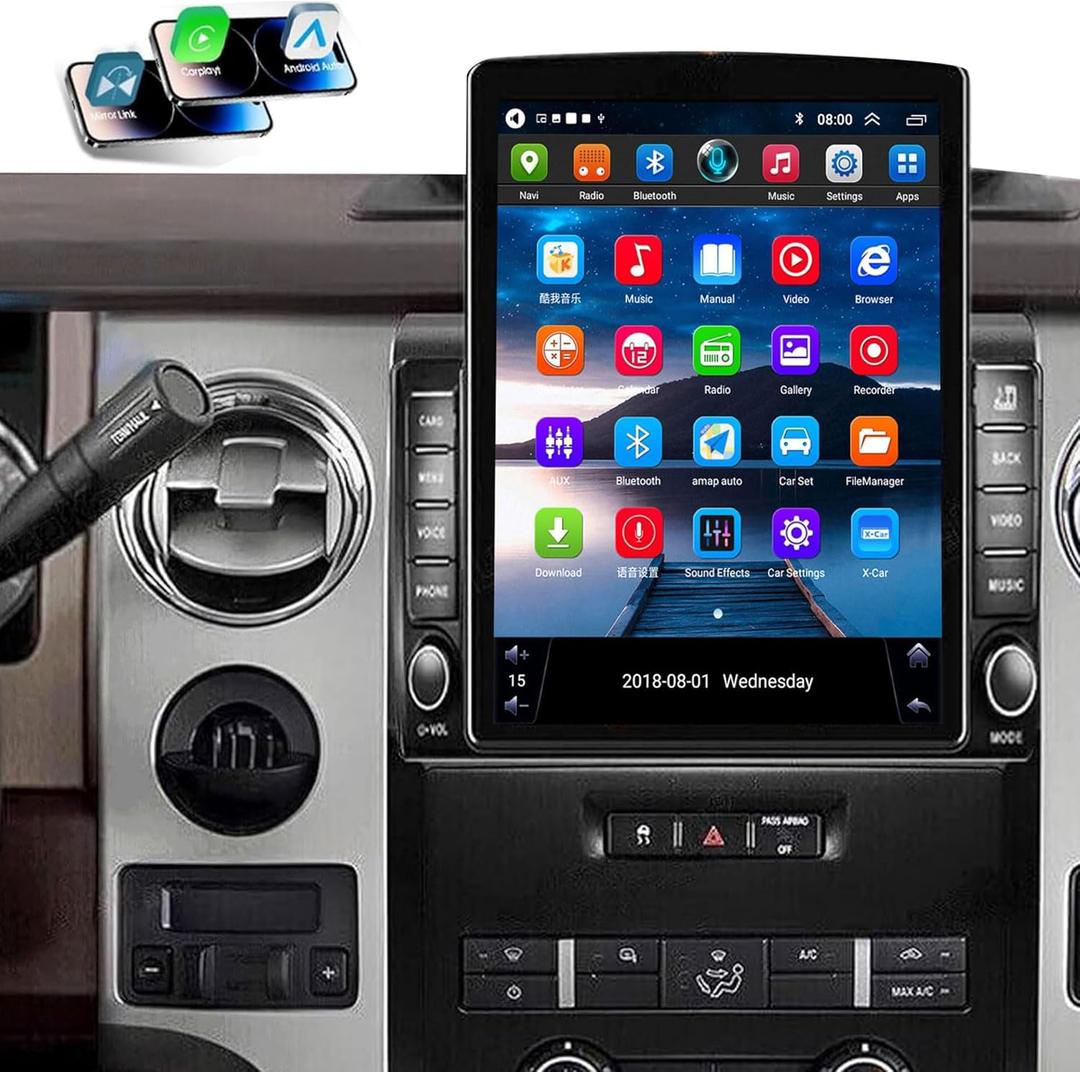[4+64G] 9.7" Car Stereo Radio for Ford F150 2009 2010 2011 2012 2013 2014 Android 13 Touchscreen Radio Upgrade with Wireless Carplay & Android Auto AHD Camera,GPS Navigation,SWC,WiFi,FM,Bluetooth