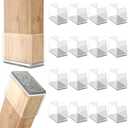 Rectangle Chair Leg Protectors for Hardwood Floors,16 PCS Silicone Covers to Protect Wood Tile Floors Felt Pads Furniture Leg Caps Reduce Noise. Easy to Move.(Clear,0.5 x 1 Inch,Rectangular)