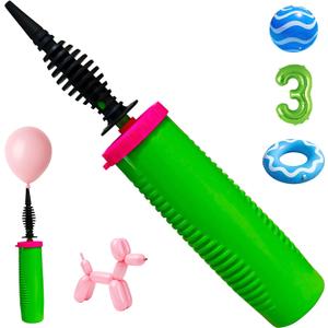 Balloon Pump Hand Held  Two Way Dual Action Inflator Air Pump for Balloons (Green)