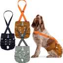 Pet Soft Dog Diapers Female with Suspenders, 3 Pack Reusable Female Dog Diapers for Heat, Dog Period Panties for Doggie in Cycle(X-Large, Deepcolor)