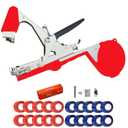 Plant Tying Machine Taper Tool Garden Plant Tape Tool for Grapes, Raspberries, Tomatoes and Vining Vegetables, Comes with 21Rolls of Tapes and 1 Box of Staple (red)