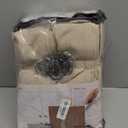 Light Flax Sheer Pinch Pleated Drapes 105 Inches Long for Living Room, Elegant Warm Beige Light-Filtering Semi Through Boho Curtains Office 104-105 Inch Large Window Curtain 2 Panels Set