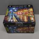 52 Pcs Acrylic Paint Set - 36 Colors (2oz/60ml) with 12 Brushes, 2 Knives & Palette - Rich Pigments for Adults, Artists & Beginners - Painting on Pumpkin Canvas Ceramic Rock Wood (Classic)