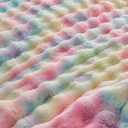 EMME Faux Fur Duvet Cover King Size, 3 Pieces Ultra Soft Fluffy Comforter Cover, Cozy Warm for Winter, Luxury Elegant Shaggy Bubble Design Bedding, 1 Duvet Cover & 2 Pillow Shams (King, Rainbow)