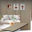 Wood Slat Wall Panels, 2 Pack Acoustic Panels 46.46"  23.82", 3D Fluted Sound Absorbing Wall Panel for Home & Office Decor, Noise Reducing Interior Wall Treatment(Ash)