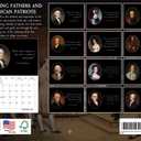 Founding Fathers Calendar 2026 Patriotic American History Monthly Wall Calender 12 Month | American Made In The USA