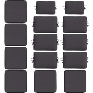 14 Pcs Outdoor Cushion Slipcovers All-Weather Patio Cushion Covers, Replacement Waterproof with Zipper for Patio Furniture, Sectional Couch 3 Sizes, Covers Only - Grey
