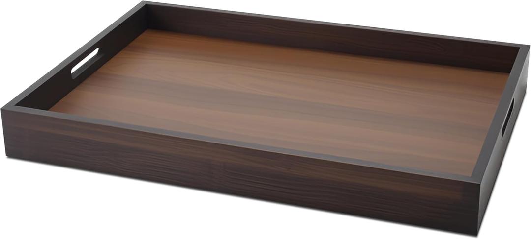 Wood Serving Tray, 13"x8.7"x1.5" Small Food Tray for Party, Dining, Home Decor, Bed, Bathroom, Living Room, Drink, Coffee Table