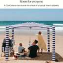 CoolCabana Beach Shade Tent - Easy Setup, UPF 50+ Protection, Large & Medium Sizes, Compact & Wind Resistant - Beach Cabana for The Whole Family - Navy Stripes, Medium, 43ft2 - 6’6” x 6’6”