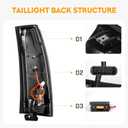 LED Tail Light Fit for Chevy & GMC C/K 1500 88-99, for C/K 2500 3500 88-00, for C/K 1500 2500 Suburban 92-99, for Blazer 92-94, for Tahoe 1995-1999, for Yukon, for Cadillac Escalade 99-00, Clear Lens