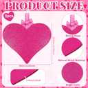 RattanView 3 Pcs Valentines Door Decorations Valentines Heart Door Hanger Ornaments Rose Red Glitter Heart Shaped Wooden Hanging Sign 11 x 12 Inch for Home Wall Porch Wedding Birthday Wreath Crafts