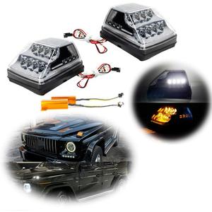 Clear Lens Switchback LED Amber/White Front Turn Signal Lamps Position Lights Compatible with 1990-2018 Mercedes Benz W463 G-Class G500 G550 G55 G63 AMG