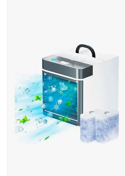 Portable Air Conditioner, Mini Personal Ice Cooling Air Cooler with 2 Ice Blocks, 3 Speeds Small Fan for Room Bedroom Office Home Tent