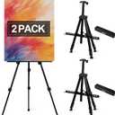 AROIC Art Painting Artist Easel Stand, Painting Display Easel Stand,Portable Adjustable Iron Tripod Display Stand with Bag, Height from 20 to 66 in for Table-Top/Floor Drawing and Displaying(2 Pack), Black