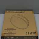 Modern Flush Mount Ceiling Light Fixture 12 Inch,24W Wood Bedroom Ceiling Light 2700-5000K Tunnable Round Ceiling Lamp,Ceiling Lights for Bedroom Living Room,Hallway (Type B 5CCT, White)