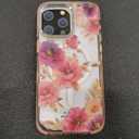 for iPhone 15 Pro Max  Air Case [Compatible with Magsafe],Girls Women Clear Magnetic Case Silicone Shockproof Protective Cover with Pattern Hibiscus Bubbles