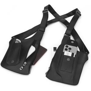 FANNING511 Double Shoulder Armpit Bag for Men Vest Bag Multi Pocket Underarm Pouch for Travel Outdoor Running cycling