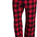 CYZ Men's 100% Cotton Super Soft Flannel Plaid Pajama Pants (Medium, Black Red Gingham)