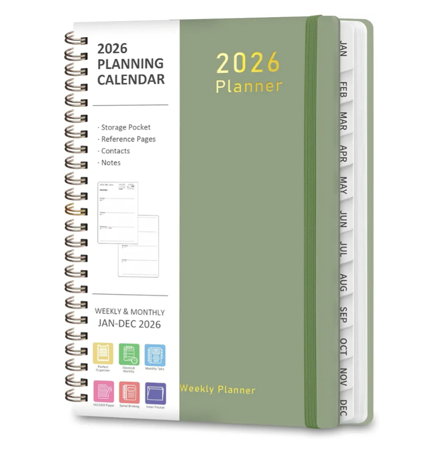 2026 Planner, Weekly and Monthly Calendar Academic Planner, Jan 2026 - Dec 2026, Planning Agenda Book for Desk Accessories and School Supplies - A5 (6.3'' x 8.5'')