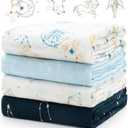 Momcozy Muslin Swaddle Blankets, Ultra Soft Neutral Registry Essentials, Angelic Starlight Zodiac Magic, Breathable Large 47'' x 47'' Newborn Boys Girls Receiving Blanket