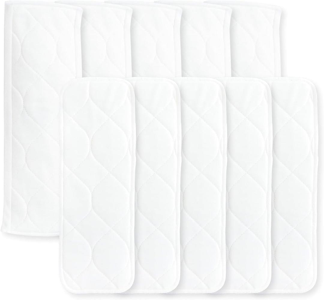 Super Boosties Cloth Diaper Reusable Inserts, Set of 10, Fits Amazing Baby and Honest Hybrid Diaper Cover, 5 Tri-fold & 5 Boosters, Med/Large (13" Length)