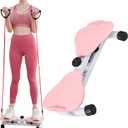 Waist Twist Workout Machine, Ab Machine Weight for Slim Waist and Core Ab Exercise Foot Massage and Weight Loss, Noiseless Home Gym Exercise Equipment for Women Men (Pink)