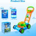 SLOOSH Bubble Lawn Mower Toddler Toys - Spill-Proof Bubble Machine Pretend Gardening Play Toy for Age 1 2 3 1-3 Year Old Baby Boys Indoor Outdoor Use, Easter Basket Stuffers Birthday Gifts (Blue)