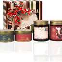 4 Pack Glass Jar & Tin Candle with Card, Birthday Gifts for Women/Men, Long Lasting 150 Hours Burn time, 170ml, Friendship Gifts for Best Friends, BBFs, Gift for Mom/Dad