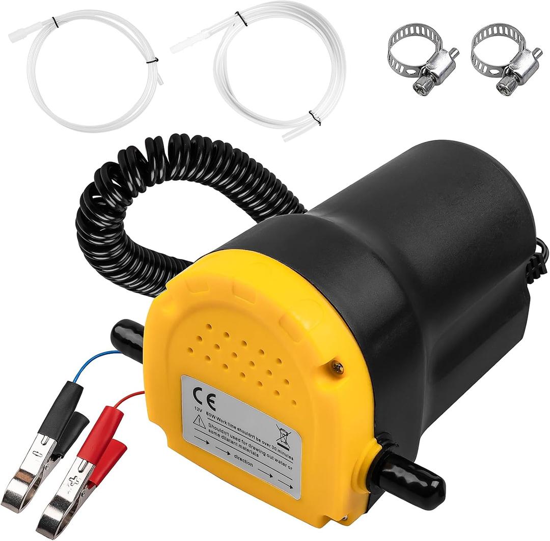 12V 60W Oil Extractor Pump, Upgraded Oil Change Pump, Diesel Fluid Transfer Pump Extractor Scavenge Suction for Car, Small Truck, Tractor