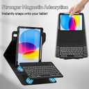 YBING for iPad A16 Case with Keyboard 11th &10th Generation, 360 Rotation Magnetic Cover with 7-Color Backlit Wireless Detachable Keypad with Pencil Holder for iPad 11th 2025/10 Gen 10.9" 2022 (Black)