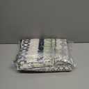 Nave Blue Boho Shower Curtain for Bathroom,Beige Linen with Striped Print and Twine-Inspired Woven Center,72" W x 72" L