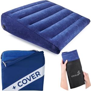 Circa Air Inflatable Triangle Pillow for Travel - Extra Wide 27", "Travel Wedge Pillow with Cover, Elevated for Sleeping, Acid Reflux, Anti Snore, GERD, Leg Elevation