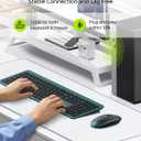 Wireless Keyboard and Mouse Combo, Full Size Slim Thin Cordless Keyboard Mouse with Numeric Keypad, Quiet Computer Keyboard Mice Set 2.4G Stable Connection Adjustable DPI (Green)