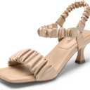 DREAM PAIRS Kitten Heels for Women Comfortable Low Heels Sandals Suqare Open Toe Cute Wedding Party Evening Prom Dance Strap Dress Pump Sandals Shoes (9.5, Nude)