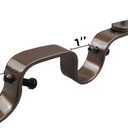 Heavy Duty Curtain Rod Brackets, Fits up to 1 inch Rods, Adjustable Double Curtain Rod Holders, Set of 6, Bronze