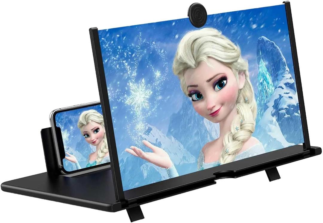 18" Screen Magnifier for Cell Phone 3D HD Magnifing Screen Enlarger Projector for Movies Videos and Gaming Foldable Phone Stand Holder with Screen AmplifierCompatible with All Smartphones