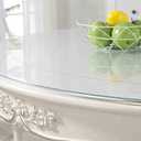 Round Clear Table Protector for Dining Room Table, Dining Table Cover Protector, Clear Tablecloth Protector, PVC Clear Table Pad for Kitchen Wooden Table (Round 47 inch Diameter,1.0mm Thick)