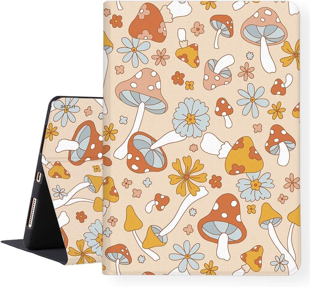 LI-LOVE Case for iPad A16 11 inch 2025 (11th Gen), iPad 10th Generation 10.9 inch 2022, Smart Auto Wake Sleep Mushroom Soft TPU Folio Stand Cover Adjustable Angles Case