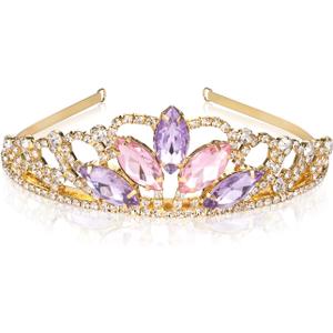 Rapunzel Tiara Tangled Fans Sparkle Gold Crown Birthday Party Tiara Girls Halloween Dress up Gifts