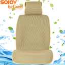 IsoTowel Car Seat Cover, Microfiber Seat Protector with Quick-Dry Non-Slip Base,Car seat Protector for All Workouts, All-Weather Honeycomb Cloth (Tan)