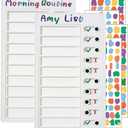 Chore Chart for Multiple Kids, 2 pcs Blank to Do List Boards Chore Checklist Boards for Kids with 4 Color Stickers Stick-on Chore Chart Daily Checklist